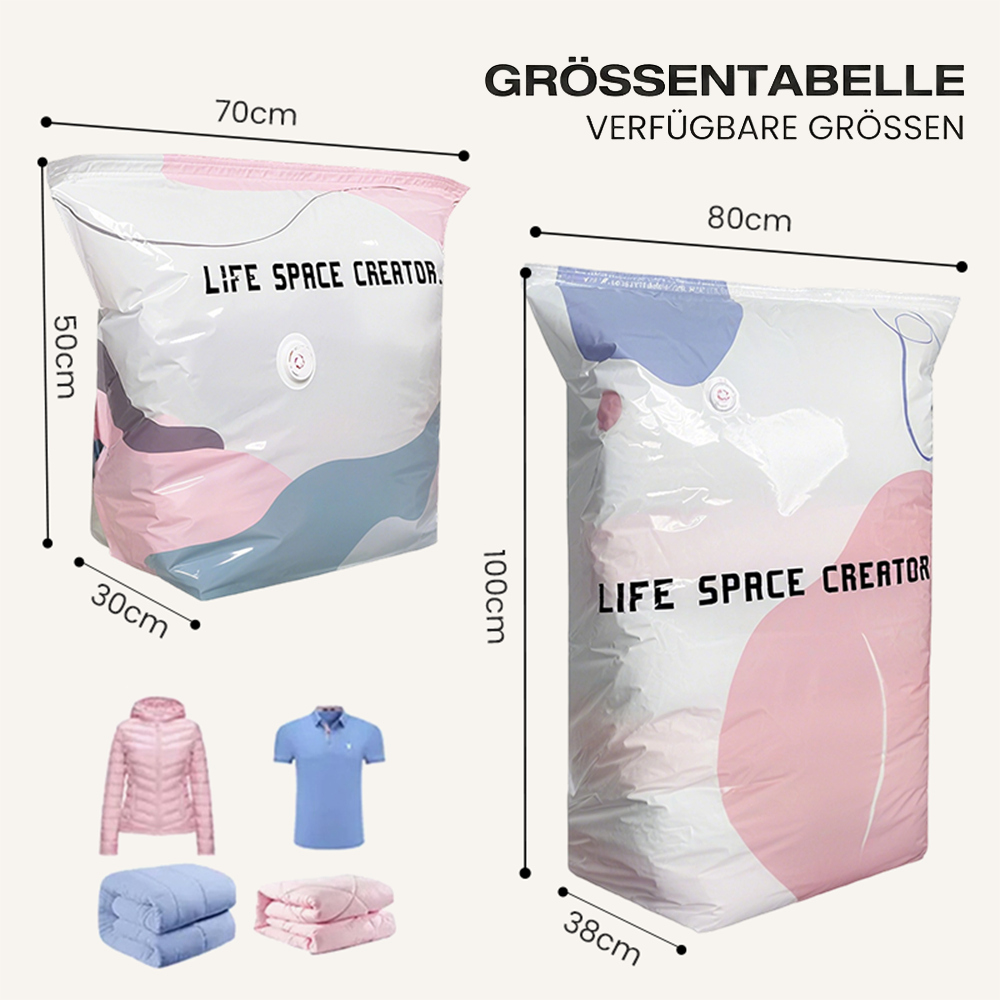 🧳💨 50 % Rabatt! Vakuum-Aufbewahrungsbeutel ohne Pumpe – Drücken und versiegeln, keine Pumpe erforderlich. Spart 80 % Platz, hält Kleidung trocken und staubfrei. Ideal für voluminöse Bettwäsche und saisonale Ausrüstung. 🛏️🗄️
