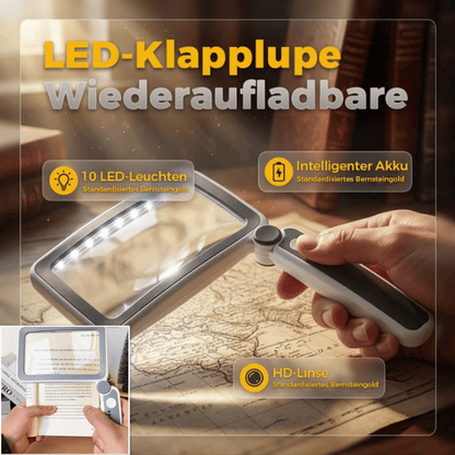 Klappbare Handlupe mit Licht zum Lesen