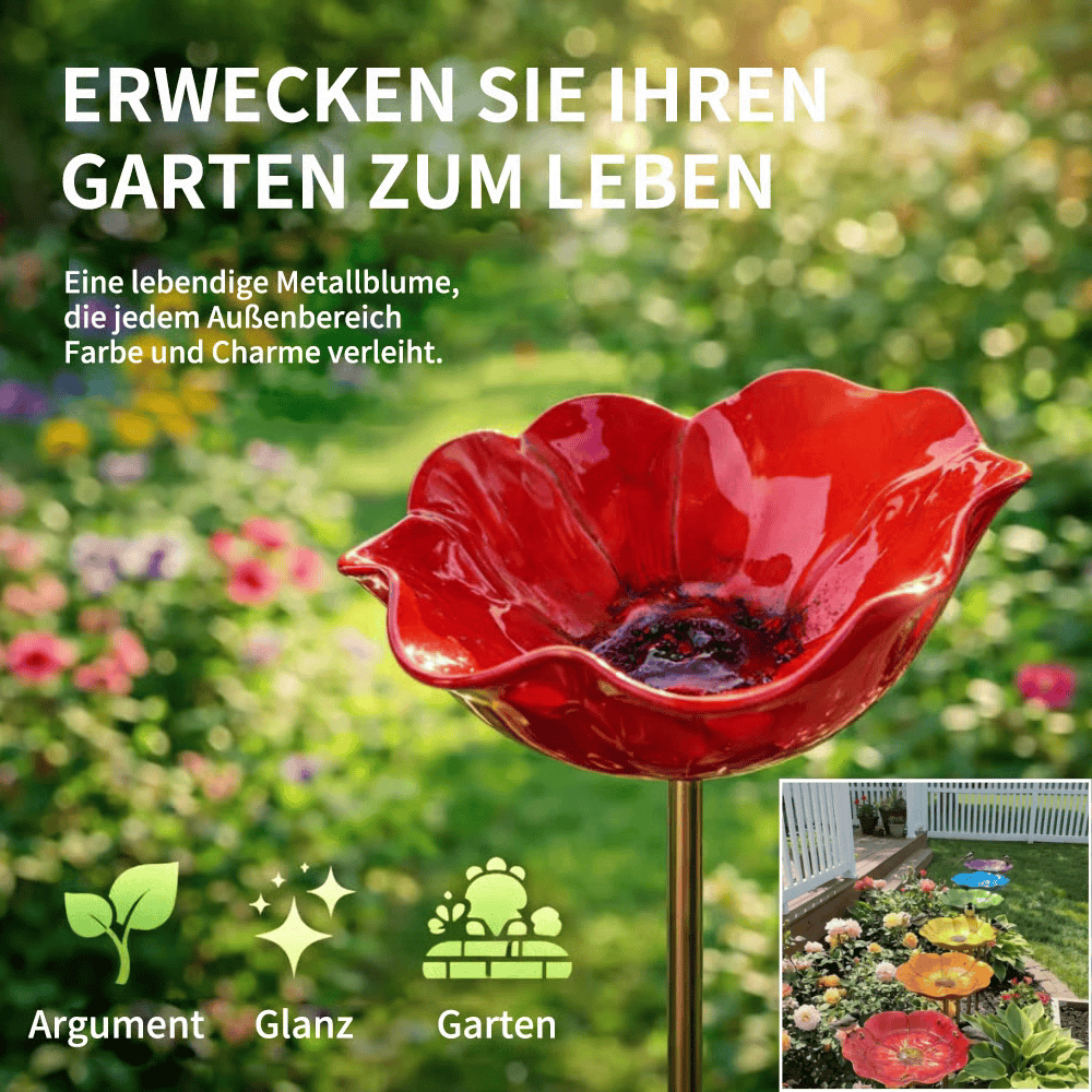 💖🎁 Geschenke zum Muttertag 2026 mit 49 % Rabatt 🎁Handgefertigter Metall-Gartenstecker mit Blume und Vogel 🐦