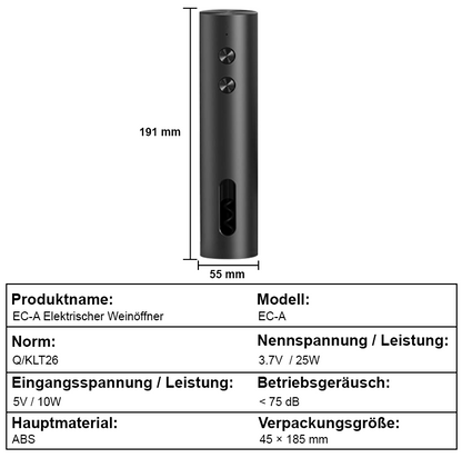 🎉Neujahrsdeal! 50% Rabatt✨automatischer elektrischer Weinöffner – ein-Knopf Bedienung, USB-aufladbar, leise & kraftvoll, öffnet Flaschen mühelos für Zuhause & Partys -Remifa®