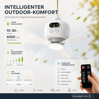 ⏰ Zeitlich begrenztes Angebot: 40% RABATT auf wiederaufladbaren Deckenventilator mit LED! 🌬️✨