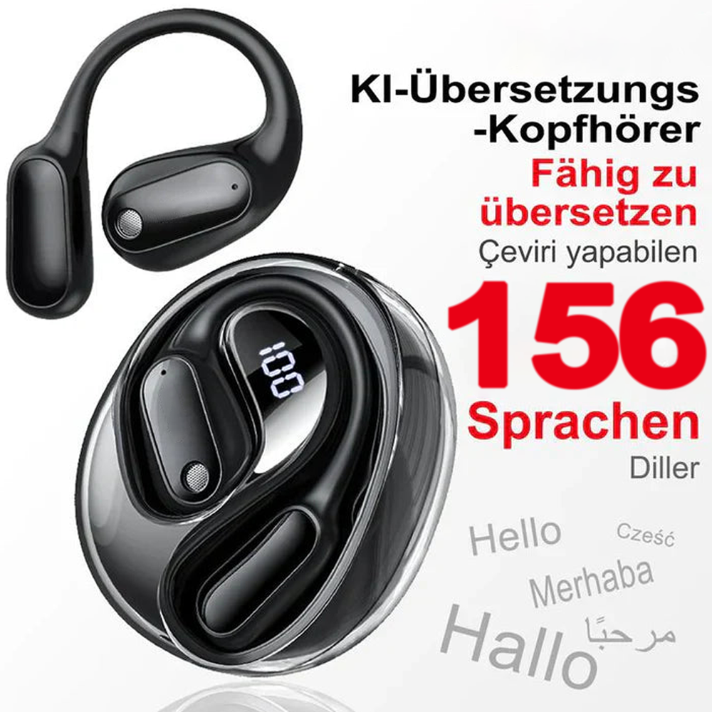 🌐Ki Übersetzungs-Kopfhörer – Echtzeit-Übersetzung in 156 Sprachen mit App🗣️, Bluetooth 6.0, Kabellose Earbuds für Musik & Anrufe, IPX5 Wasserdicht, Lange Akkulaufzeit⚡🔋-Remifa®