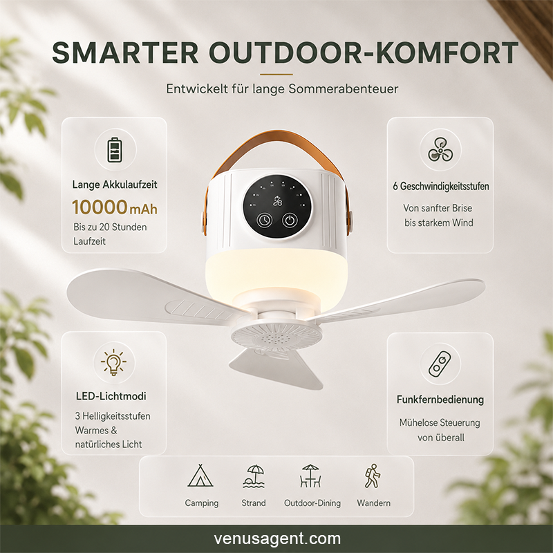 ⏰ Zeitlich begrenztes Angebot: 40% RABATT auf wiederaufladbaren Deckenventilator mit LED! 🌬️✨