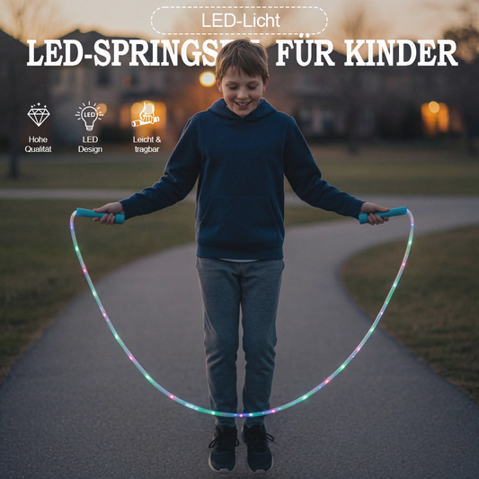 🕹️ KAUFE 2, ERHALTE 1 GRATIS! 🎉 LED-Leuchtseil zum Springen – 3 Lichtmodi, Verstellbare Länge & Rutschfester Griff ✨📦-Remifa®
