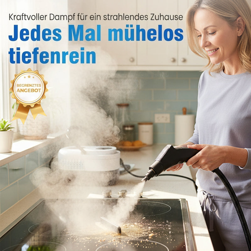 🔥📢50 % Rabatt und versandkostenfrei !!!⏰Hochdruck-Dampfreiniger mit LCD-Display｜Vielseitig für Zuhause, Auto & Küche｜Effektiv gegen Fett & Bakterien✨