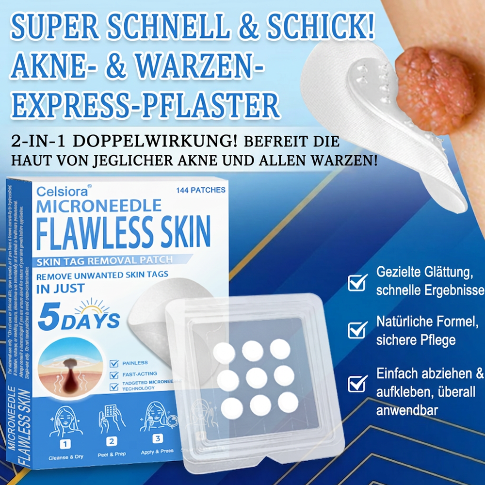 ✅ Celsiora® 2-in-1 Mikronadel- & Hydrokolloid-Pflaster | Entferner für erhabene Muttermale, Akne, flache Warzen & Hautanhängsel | Verbessert Falten, Narben & Hautunreinheiten | Unsichtbare Stern-Pickelpflaster für Gesicht & Körper