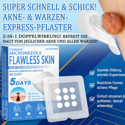 ✅ Celsiora® 2-in-1 Mikronadel- & Hydrokolloid-Pflaster | Entferner für erhabene Muttermale, Akne, flache Warzen & Hautanhängsel | Verbessert Falten, Narben & Hautunreinheiten | Unsichtbare Stern-Pickelpflaster für Gesicht & Körper