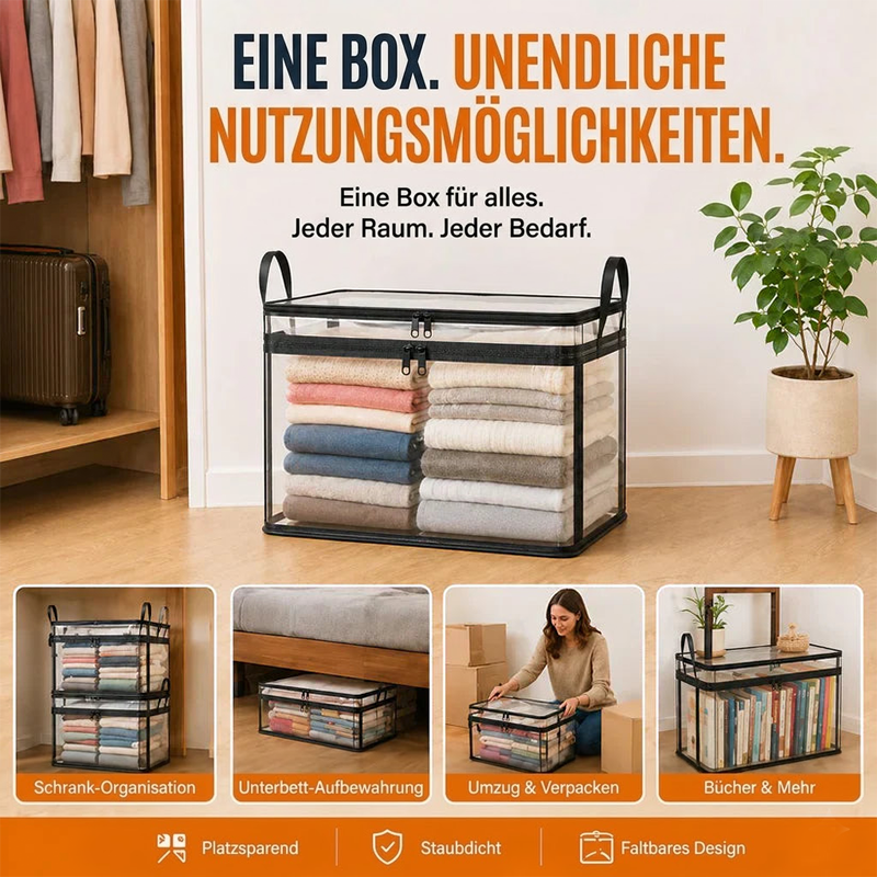 🔥Letzter Tag – 50 % Rabatt📦Tragbare, große, strapazierfähige, durchsichtige Aufbewahrungsbox aus dickem Kunststoff mit Klappdeckel | Haushalt, Reisen & Camping