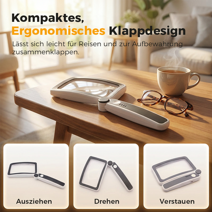 Klappbare Handlupe mit Licht zum Lesen