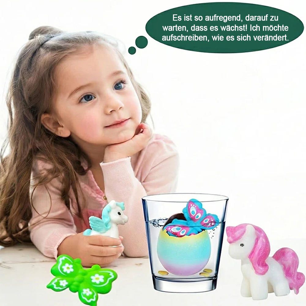 🐣🦄 Wachsende Oster-Überraschungs-Eier – Schlüpfende Tierfiguren im Wasser (Dino, Einhorn & mehr)