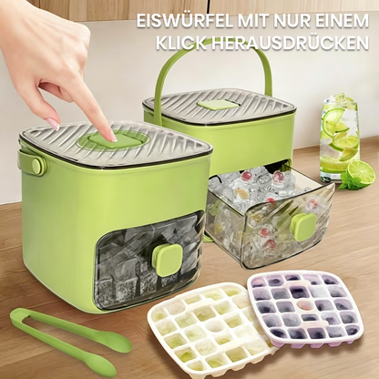 🔥Sommer-Sonderangebot 50 % Rabatt🧊Tragbarer Eisbereiter mit Deckel und Aufbewahrungsbox (48 Eiswürfel).