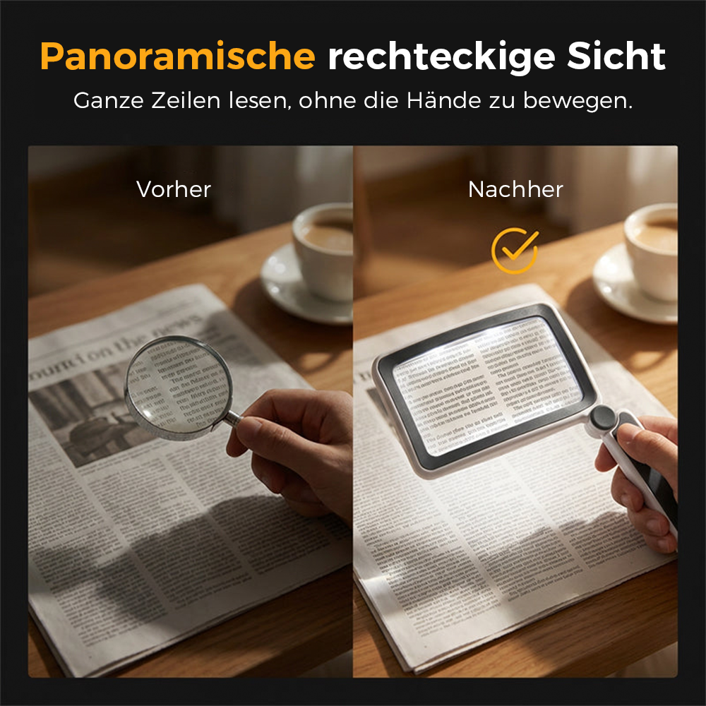 Klappbare Handlupe mit Licht zum Lesen