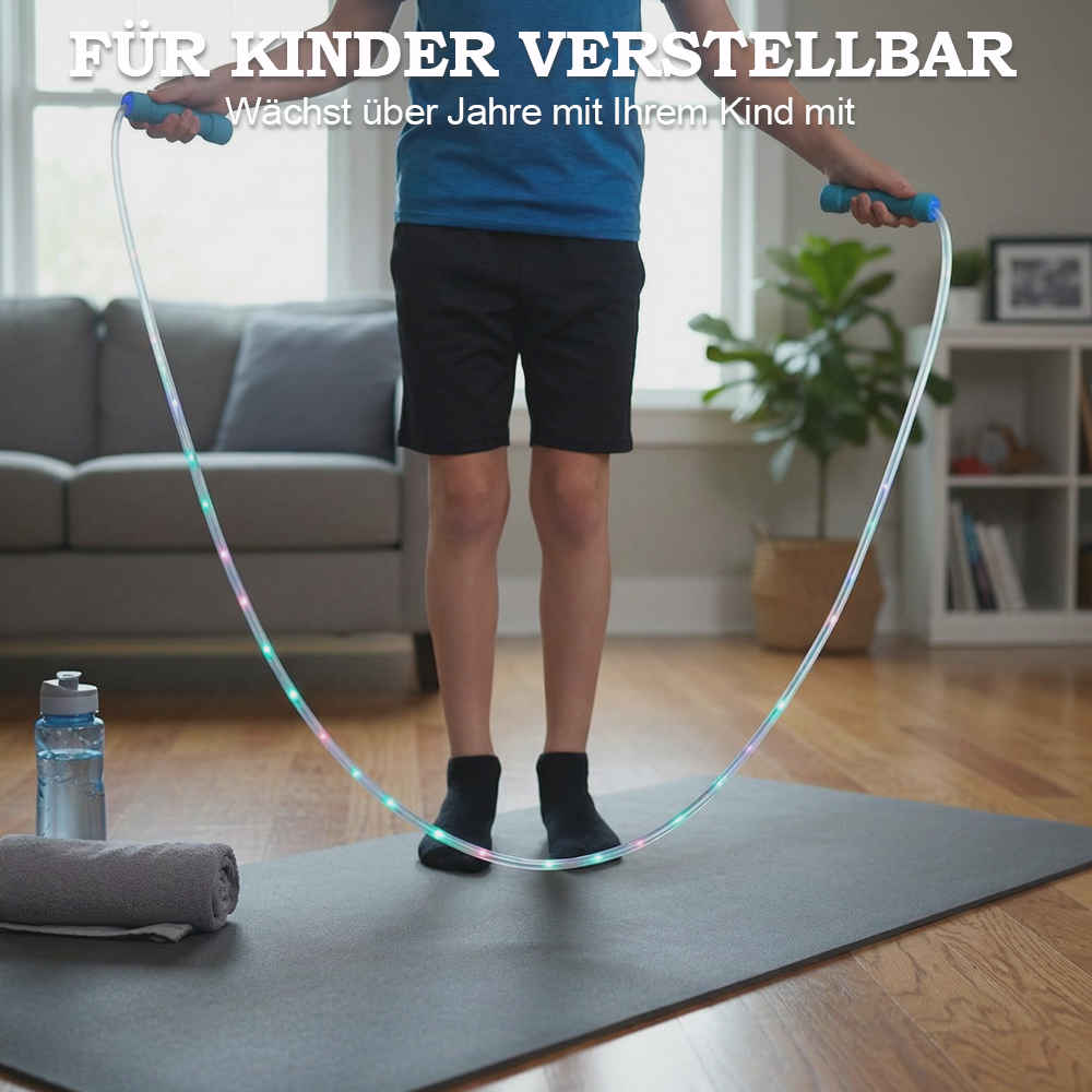 🕹️ KAUFE 2, ERHALTE 1 GRATIS! 🎉 LED-Leuchtseil zum Springen – 3 Lichtmodi, Verstellbare Länge & Rutschfester Griff ✨📦-Remifa®