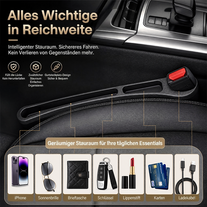 💺Nie wieder das Handy zwischen den Autositzen verlieren🚗🌟Universeller Sitzlücken-Füller • Organizer mit Doppel-Fach🌟