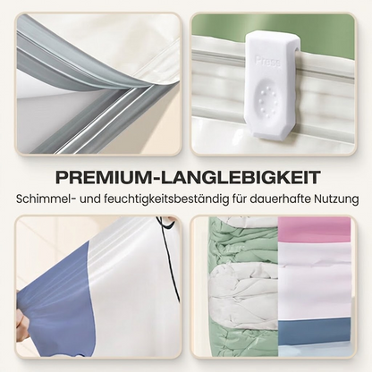 🧳💨 50 % Rabatt! Vakuum-Aufbewahrungsbeutel ohne Pumpe – Drücken und versiegeln, keine Pumpe erforderlich. Spart 80 % Platz, hält Kleidung trocken und staubfrei. Ideal für voluminöse Bettwäsche und saisonale Ausrüstung. 🛏️🗄️