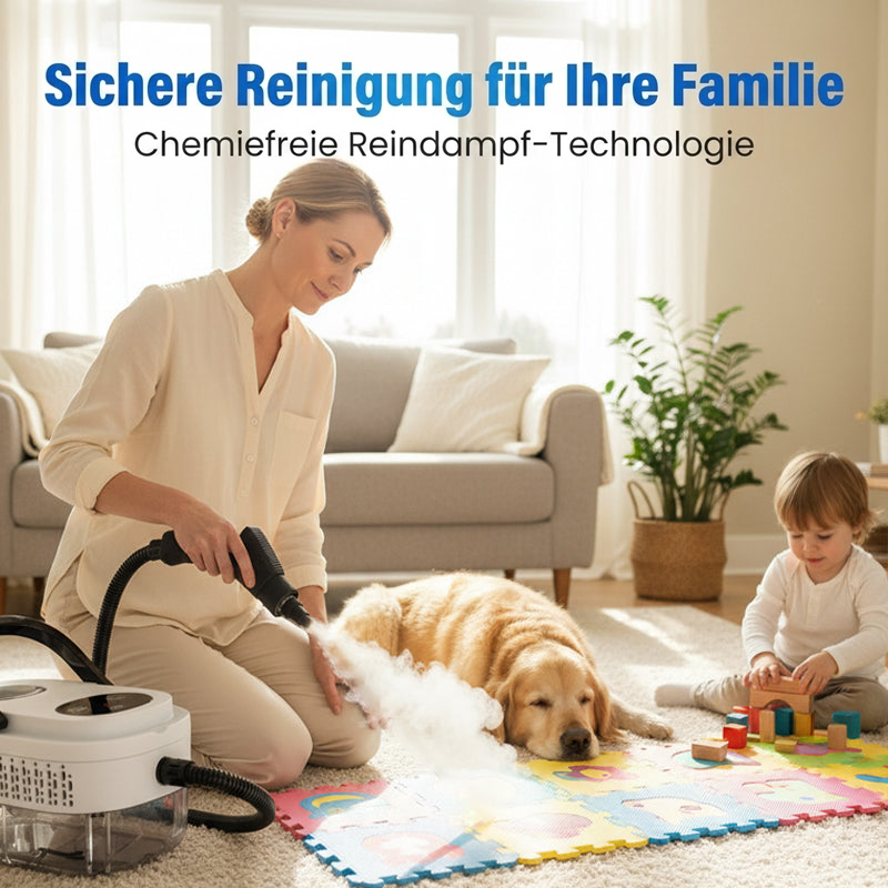 🔥📢50 % Rabatt und versandkostenfrei !!!⏰Hochdruck-Dampfreiniger mit LCD-Display｜Vielseitig für Zuhause, Auto & Küche｜Effektiv gegen Fett & Bakterien✨