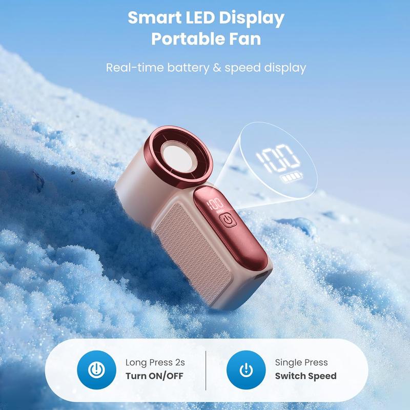 💨Mini-Handventilator mit LED-Anzeige –👍5-stufiger Turbo-Ventilator im Taschenformat.✨Über USB aufladbar, schnelle Kühlung für Reisen und beim Schminken. Das perfekte Geschenk.  Tragbare Kühlung