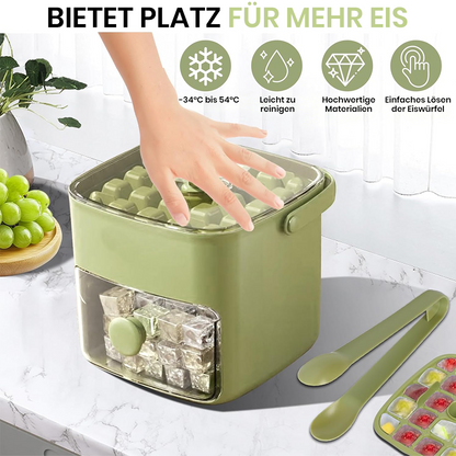 🔥Sommer-Sonderangebot 50 % Rabatt🧊Tragbarer Eisbereiter mit Deckel und Aufbewahrungsbox (48 Eiswürfel).