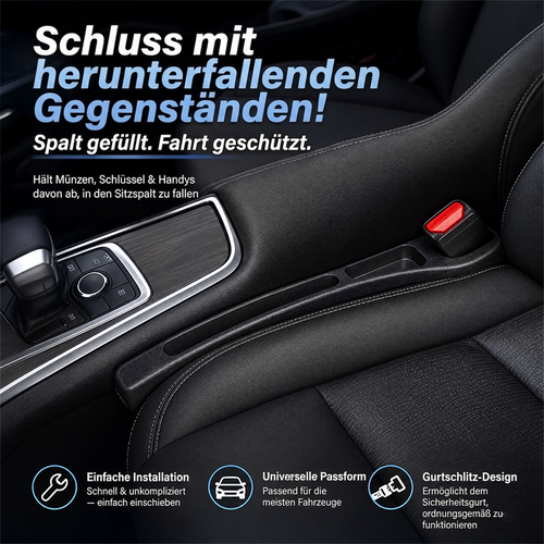 💺Nie wieder das Handy zwischen den Autositzen verlieren🚗🌟Universeller Sitzlücken-Füller • Organizer mit Doppel-Fach🌟