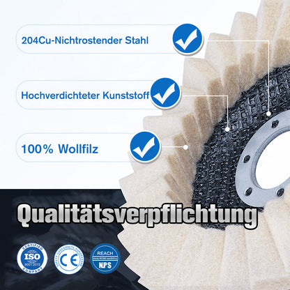 ⚡50 % RABATT !!✨ Wollpolierscheibe für Winkelschleifer – Hochglanz-Spiegelfinish! Langlebig  Vielseitig! 🔧