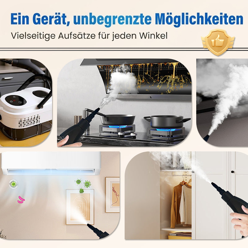🔥📢50 % Rabatt und versandkostenfrei !!!⏰Hochdruck-Dampfreiniger mit LCD-Display｜Vielseitig für Zuhause, Auto & Küche｜Effektiv gegen Fett & Bakterien✨