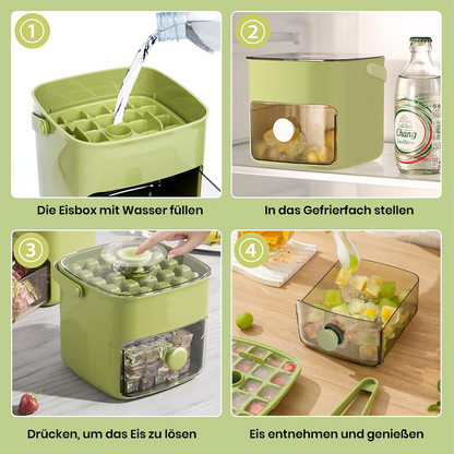 🔥Sommer-Sonderangebot 50 % Rabatt🧊Tragbarer Eisbereiter mit Deckel und Aufbewahrungsbox (48 Eiswürfel).