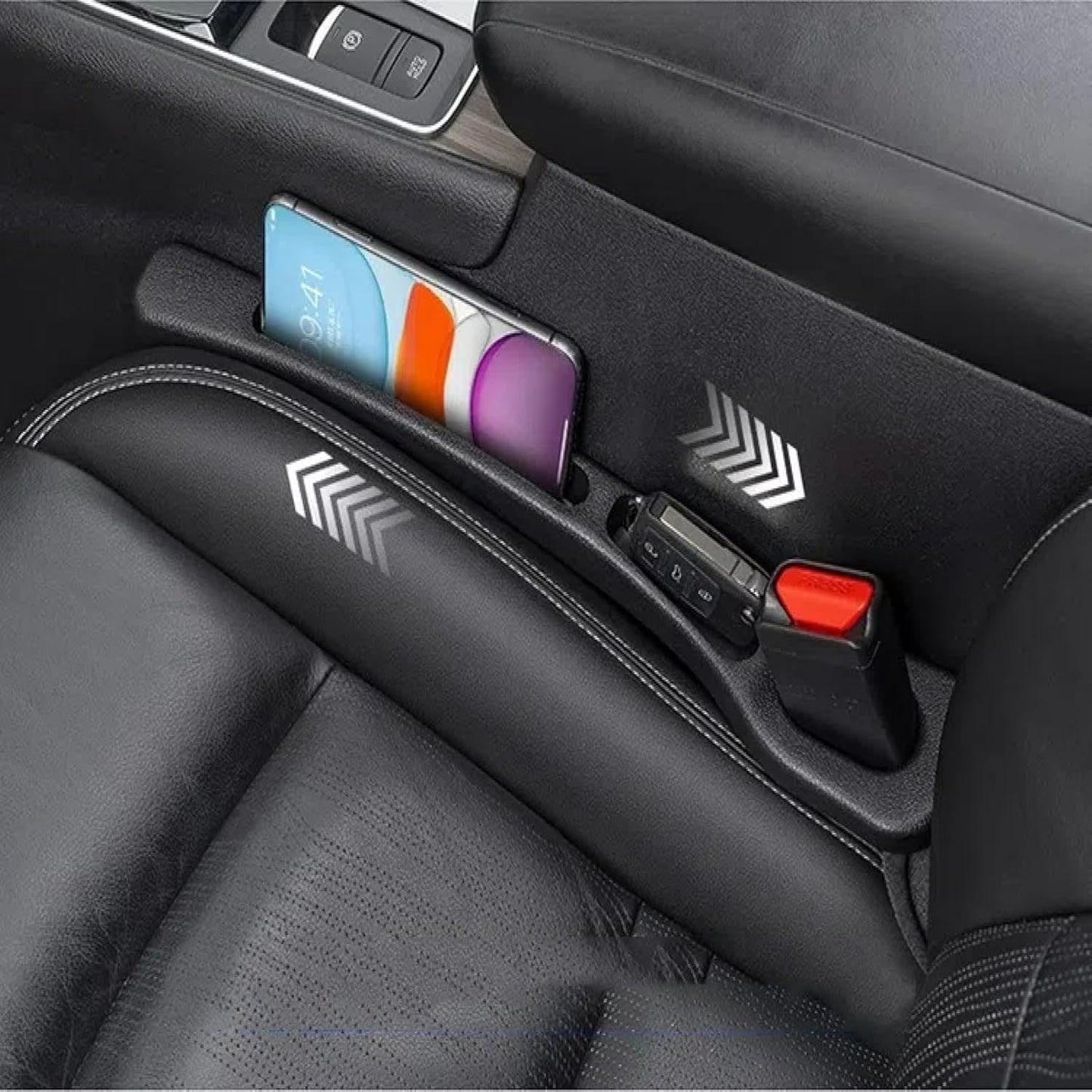 💺Nie wieder das Handy zwischen den Autositzen verlieren🚗🌟Universeller Sitzlücken-Füller • Organizer mit Doppel-Fach🌟