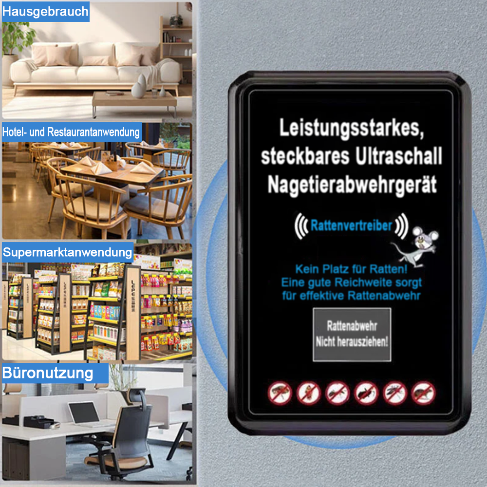 Leistungsstarkes Plug-In-Ultraschall-Nagetierabwehrmittel -Remifa®