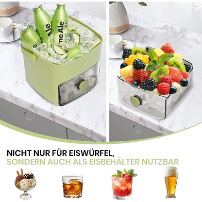 🔥Sommer-Sonderangebot 50 % Rabatt🧊Tragbarer Eisbereiter mit Deckel und Aufbewahrungsbox (48 Eiswürfel).