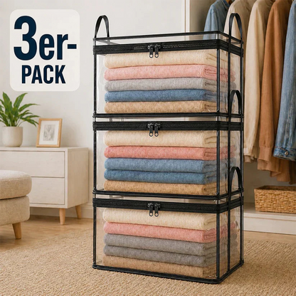 🔥Letzter Tag – 50 % Rabatt📦Tragbare, große, strapazierfähige, durchsichtige Aufbewahrungsbox aus dickem Kunststoff mit Klappdeckel | Haushalt, Reisen & Camping