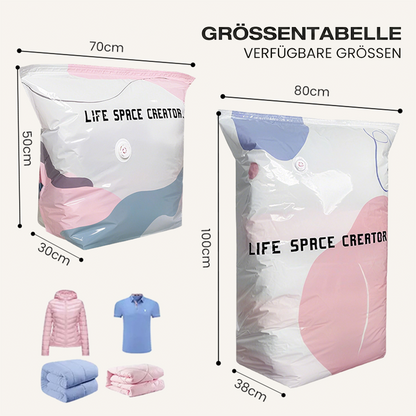 🧳💨 50 % Rabatt! Vakuum-Aufbewahrungsbeutel ohne Pumpe – Drücken und versiegeln, keine Pumpe erforderlich. Spart 80 % Platz, hält Kleidung trocken und staubfrei. Ideal für voluminöse Bettwäsche und saisonale Ausrüstung. 🛏️🗄️