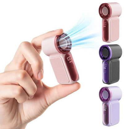 💨Mini-Handventilator mit LED-Anzeige –👍5-stufiger Turbo-Ventilator im Taschenformat.✨Über USB aufladbar, schnelle Kühlung für Reisen und beim Schminken. Das perfekte Geschenk.  Tragbare Kühlung