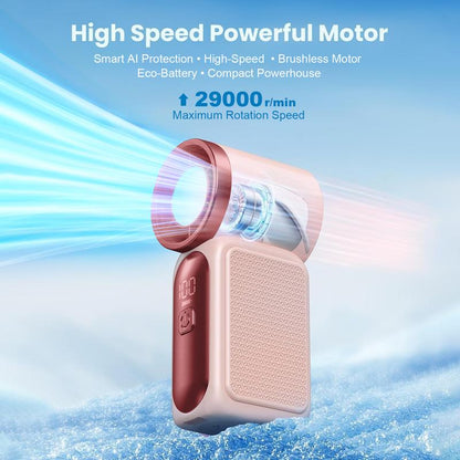 💨Mini-Handventilator mit LED-Anzeige –👍5-stufiger Turbo-Ventilator im Taschenformat.✨Über USB aufladbar, schnelle Kühlung für Reisen und beim Schminken. Das perfekte Geschenk.  Tragbare Kühlung