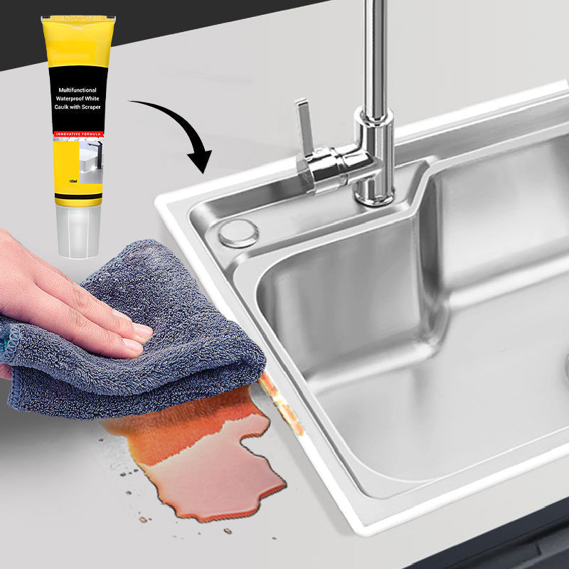 🏠 KAUFE 2, ERHALTE 1 GRATIS! ⛏️ Weiße Dichtungsmasse Multifunktion – Wasserdicht, Schimmelresistent & Mit Abzieher 🧱