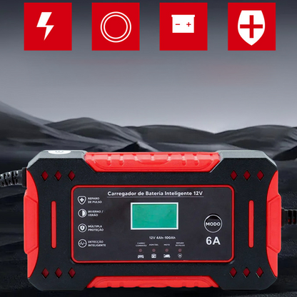 🎉 Neujahrsgeschenk – 50% RABATT!🔋12V Slim Ladegerät (6A + Pulsreparatur) – Kompatibel mit Auto/Motorrad/E-Bike: Sicher & Langlebig! -Remifa®