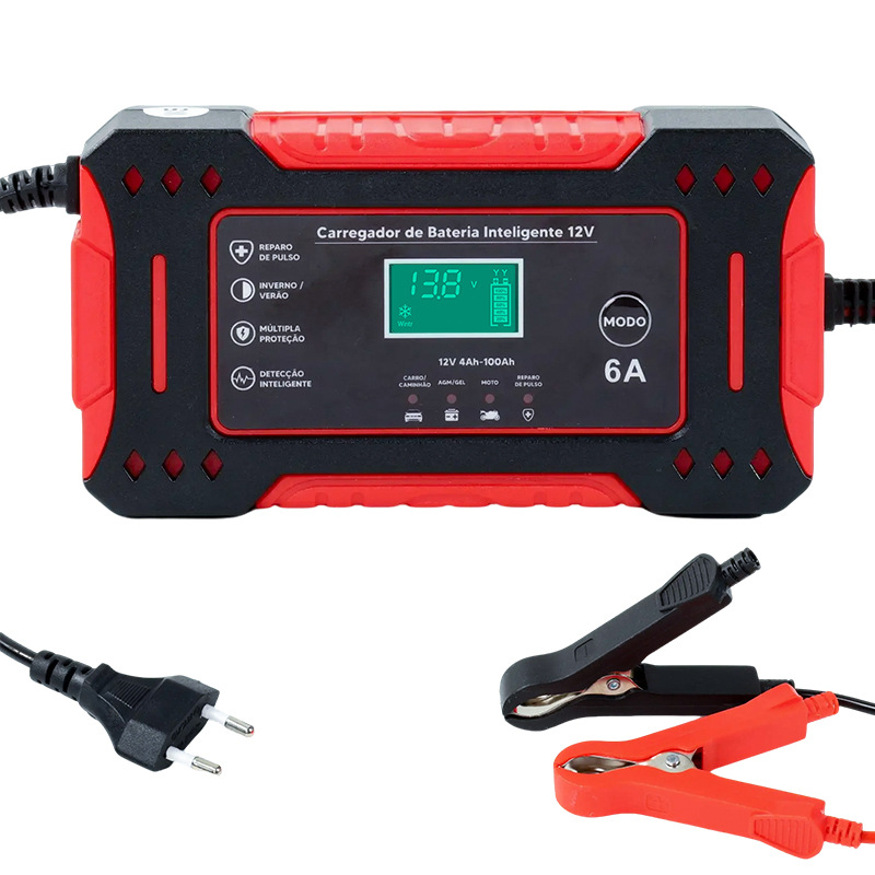 🎉 Neujahrsgeschenk – 50% RABATT!🔋12V Slim Ladegerät (6A + Pulsreparatur) – Kompatibel mit Auto/Motorrad/E-Bike: Sicher & Langlebig! -Remifa®