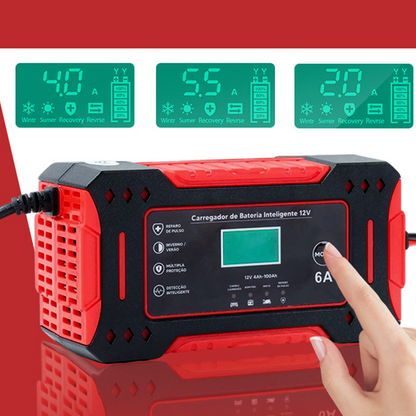 🎉 Neujahrsgeschenk – 50% RABATT!🔋12V Slim Ladegerät (6A + Pulsreparatur) – Kompatibel mit Auto/Motorrad/E-Bike: Sicher & Langlebig! -Remifa®