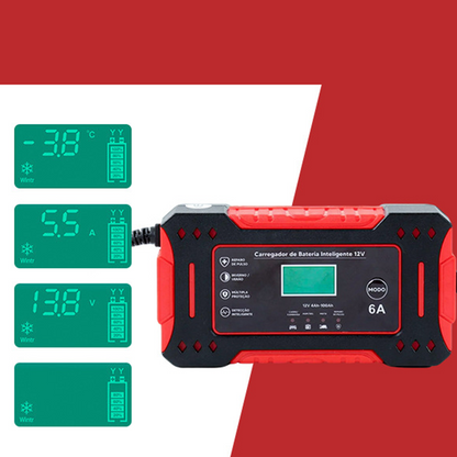 🎉 Neujahrsgeschenk – 50% RABATT!🔋12V Slim Ladegerät (6A + Pulsreparatur) – Kompatibel mit Auto/Motorrad/E-Bike: Sicher & Langlebig! -Remifa®