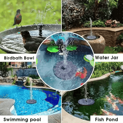 ✨Solarbetriebene schwimmende Fontäne, geeignet für Miniatur-Gartensprinkler, Steingärten und Teiche im Freien✨