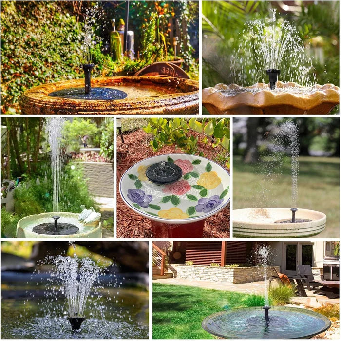 ✨Solarbetriebene schwimmende Fontäne, geeignet für Miniatur-Gartensprinkler, Steingärten und Teiche im Freien✨