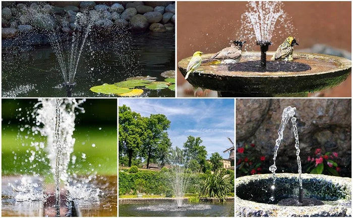 ✨Solarbetriebene schwimmende Fontäne, geeignet für Miniatur-Gartensprinkler, Steingärten und Teiche im Freien✨
