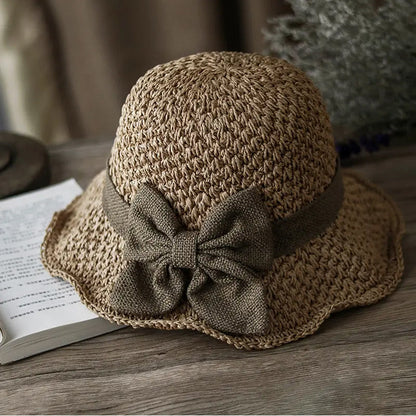 🌷 Frühling/Sommer Neuheit! Eleganter Strohhut mit Stoffschleife | Luftige Webstruktur, weich & verstellbar 👒✨