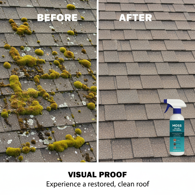 Allzweck-Reinigungsspray gegen Moos und Algen auf Dächern