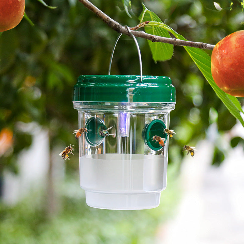 🐝Solarbetätigte hängende Wespenfalle mit LED - Doppelter Eingangskanal