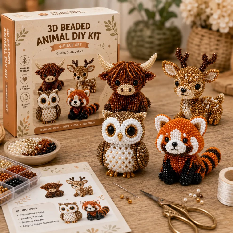 🏆Zeitlich begrenztes Angebot: 49 % Rabatt🧵✨Kleines 3D-Perlen-Tier-Bastelset