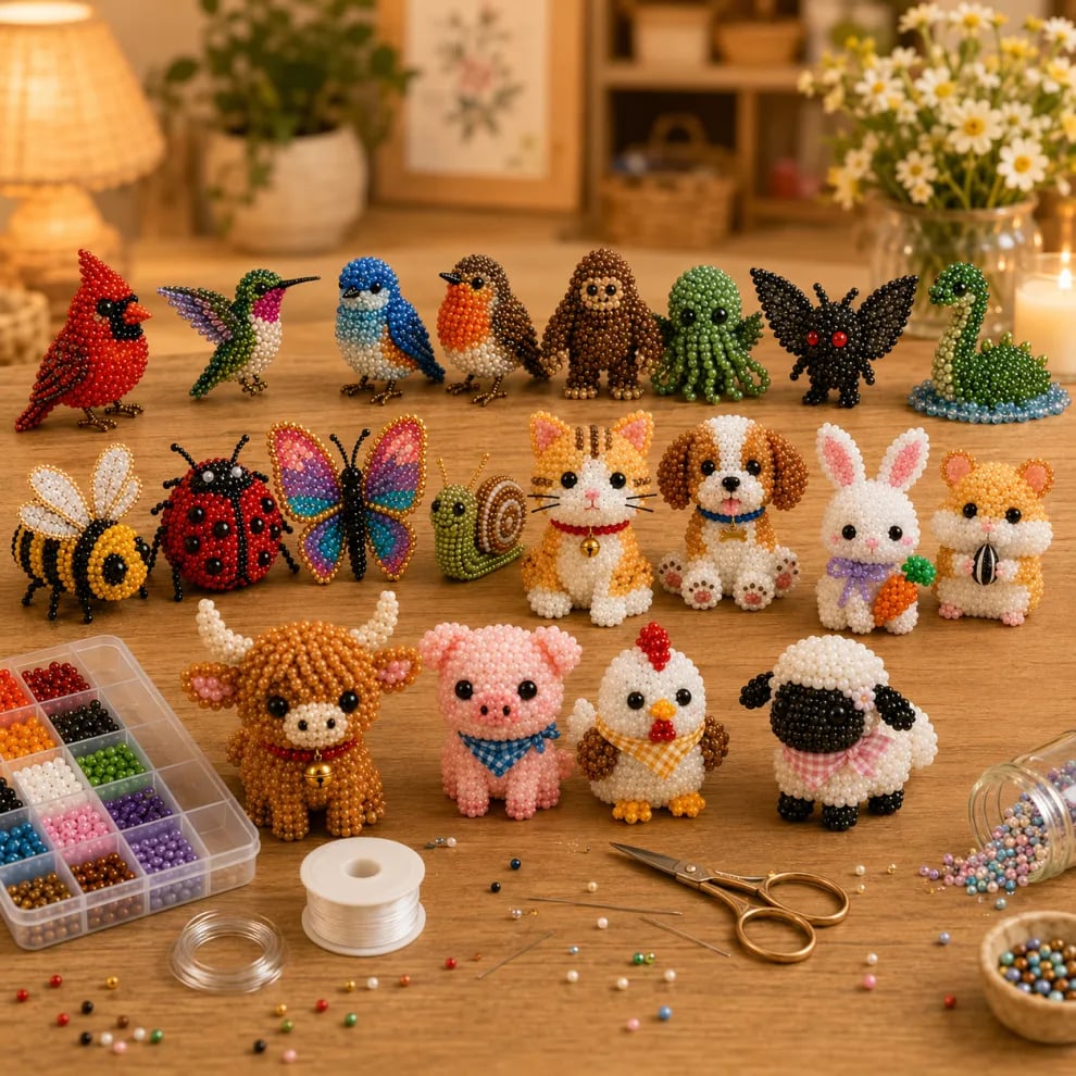 🏆Zeitlich begrenztes Angebot: 49 % Rabatt🧵✨Kleines 3D-Perlen-Tier-Bastelset