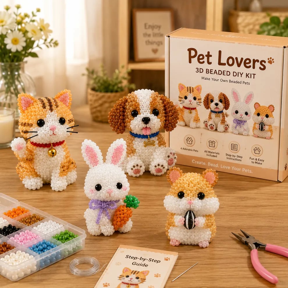 🏆Zeitlich begrenztes Angebot: 49 % Rabatt🧵✨Kleines 3D-Perlen-Tier-Bastelset