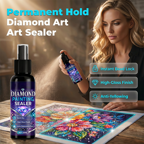 🔥🎁 2+1 GRATIS!!🥳 💞 50K+ VERKAUFT! ⚡💎 Diamond Art Sealer – versiegelt die Perlen, glänzendes Finish, trocknet schnell und ist langanhaltend.